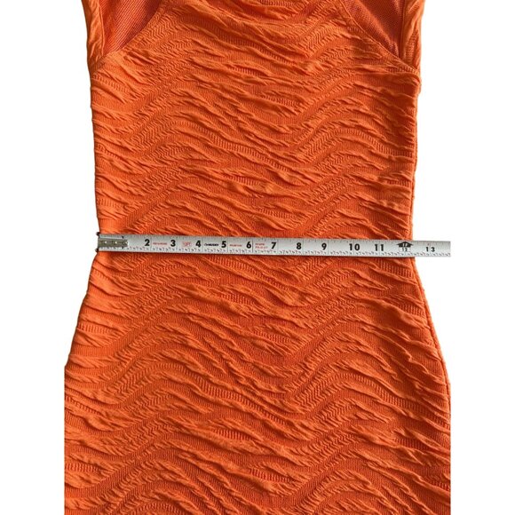 CUT BY YIGAL AZROEL Orange Patterned Stretch Mini Dress Sz XS - Picture 7 of 9